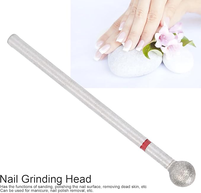 Practical Nail Drill Bits, 50Pcs Nail Polishing Grind Head Replacement Accessory Manicure Tool For Acrylic Gel Nails Cuticle Clean Pedicure (F-5.0mm)