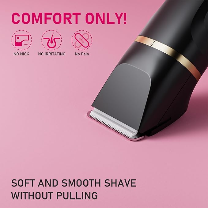 Electric Razors for Women, 5-in-1 Wet/Dry Bikini Trimmer with USB Charge Dock, Deluxe Facial Hair Removal, Wet/Dry Body Shaver for Nose Eyebrows Beard Underarm Leg Arm, IPX7 Waterproof (Black)