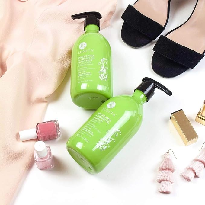 Luseta Macadamia & Argan Oil Shampoo & Conditioner Set, Rejuvenating & Moisturizing Hair, 2 x 16.9 Oz