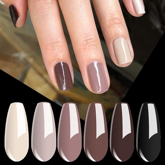 Vishine Gel Nail Polish Starter Kit, 36W LED Nail Dryer Lamp Base Top Coat 6 Classic Colors Nail File Manicure Tools Matte Top Coat for Nail Art #02