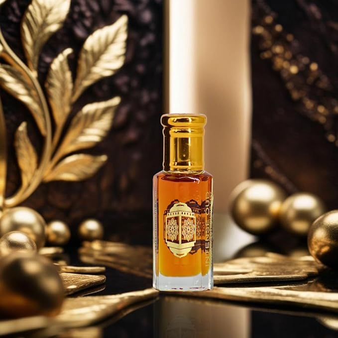 INTENSE OUD Nouf Arabian Perfume Oil for Men & Women, Long Lasting Alcohol-Free Concentrated Fragrance, 12ml (0.40 oz) in Black Gift Box, Lemon & Rosewood Notes