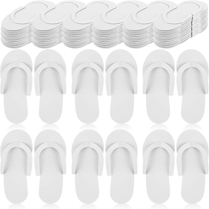 Geyoga 48 Pairs Disposable Pedicure Slippers Foam Disposable Multi Color Spa Flip Flops Pedicure Shoes for Women Salon Nail Spa