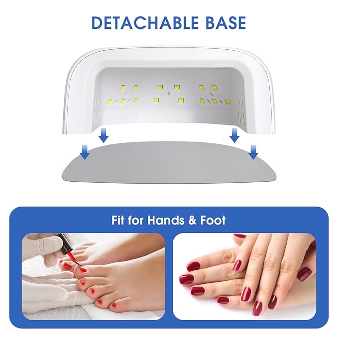 Professional Rechargeable UV LED Nail Lamp 60W UV Led Portable Cordless Nail Light for Nail Lamp Machine, 4 Timer Setting and Smart Sensor Nail Dryer, LCD Display