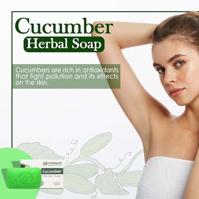 Cucumber Herbal Soap | Pack of 6 of 5oz soap Bar | Ideal for Men and Women, Soothing and Nourishing Soap for Moisturization