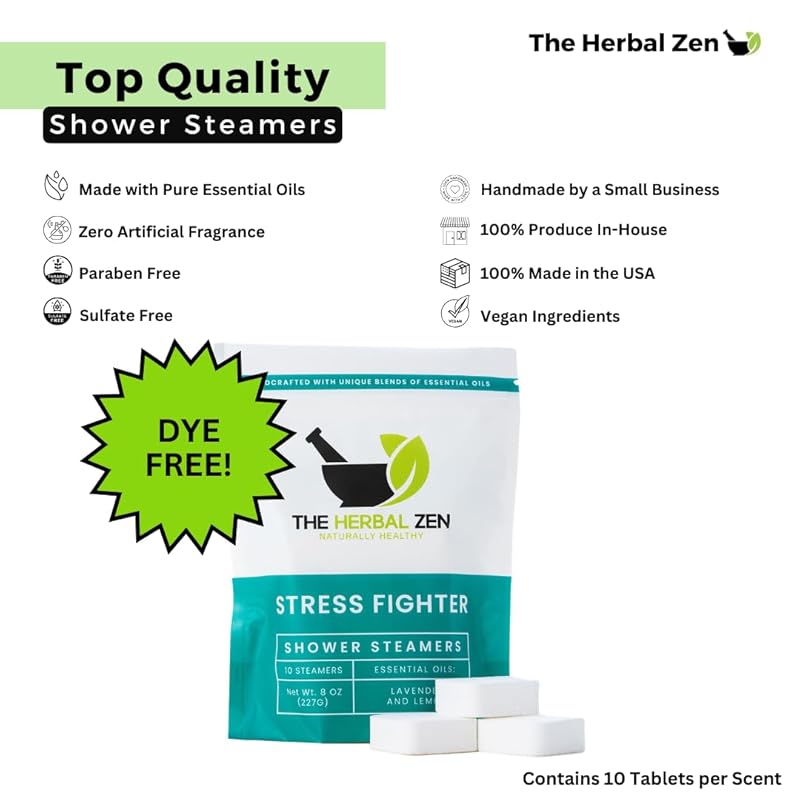 Stress Fighter Shower Steamers Aromatherapy with Essential Oils, Made in the USA Shower Bombs, Shower Bomb Aromatherapy, Relaxing Gifts for Women, Spa Day Gift, Mothers Day Gift