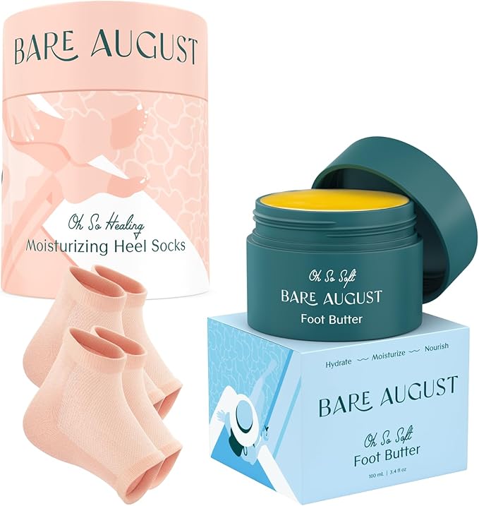 Bare August Foot Cream & Overnight Heel Socks Bundle
