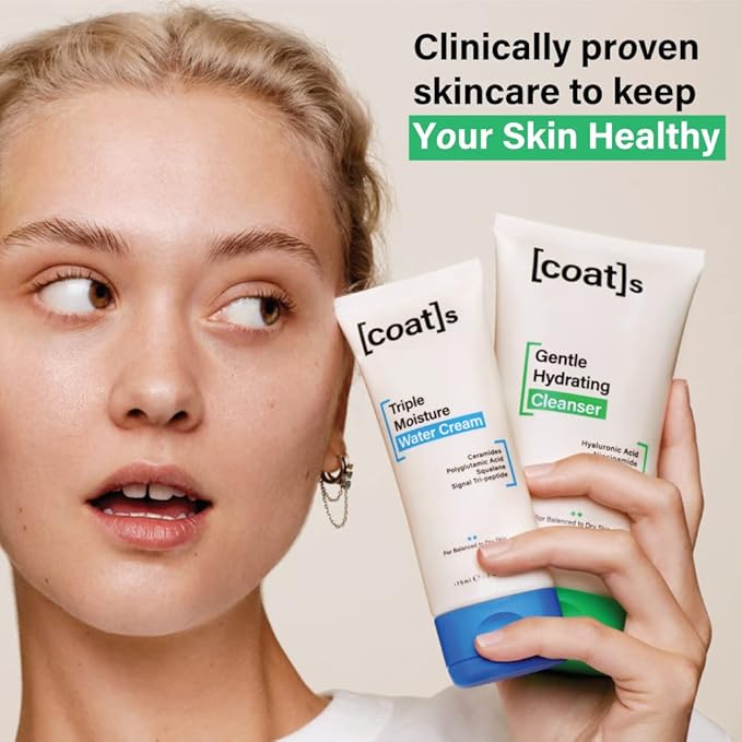 COATS Daily Duo 2-Step Bundle – Hydrating Cleanser & Triple Moisture Water Cream – Helps Prevent Breakouts & Protect Skin Barrier with Ceramides – Designed for Teens