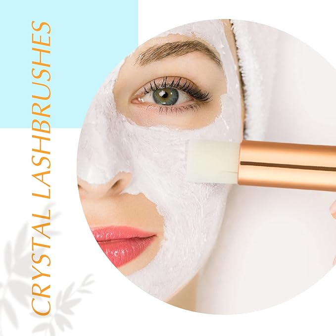 80 Pcs Lash Shampoo Brushes with Container Pink Eyelash Cleaning Bulk Glitter Eyelash Extension Cleansing Crystal Facial Cosmetic Lash Shampoo Brushes Blackhead Removing