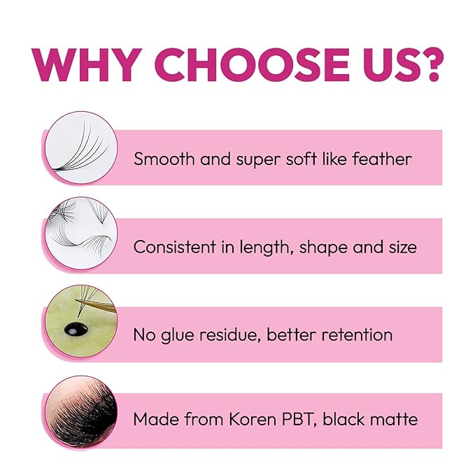 500 Promade Fans - 14D 0.03 Size 15mm Curl C - Mega Volume Premade Lash Fans for Eyelash Extensions Middle Stem Handmade Loose Pre Made Eyelash Fluffy Soft Pointy Base