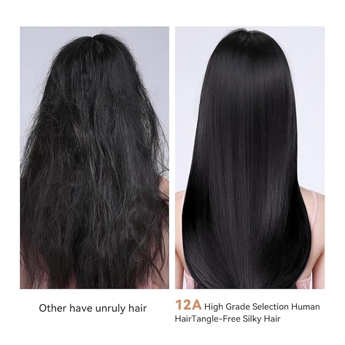 16A 50g Straight Bundles Human Hair 1 Bundle 100% Unprocessed Real Human Hair Extensions 16 Inch Raw Human Hair Natural Black Color