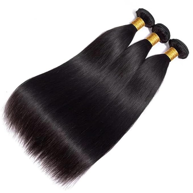 Human Hair Bundles Straight Bundles Human Hair 18 Inch 1 Bundles 10A Brazilian 100% Unprocessed Virgin Human Hair Weave Bundles Human Hair Extensions Natural Color