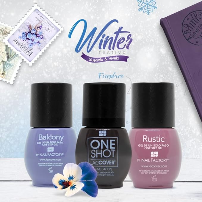 NAIL POLISH GEL SET WINTER COLLECTION, 8 COLORS, 1/2 Fl Oz each one, by NAIL FACTORY