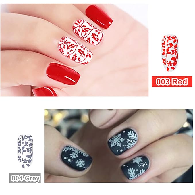 Nail Stamping Gel Polish Set 8Pcs Nail Art Stamping Gel 8ml Printing for Nail Plate Nail Template Stamping