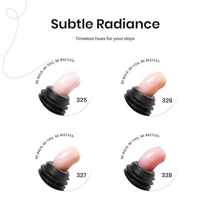 Beetles Poly Extension Gel Nail Kit, 4 Colors Nude Pink Neutral With Base Top Coat Manicure Enhancement All In One Poly Nail Gel Kit