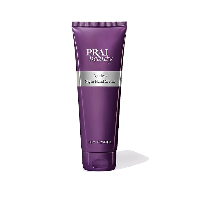 PRAI Beauty Ageless Night Hand Creme Anti-Aging and Nourishing Hand Cream, Hand Cream for Dry Cracked Hands, Paraben-Free, Vegan, Gluten-Free, 2.7 Fl Oz