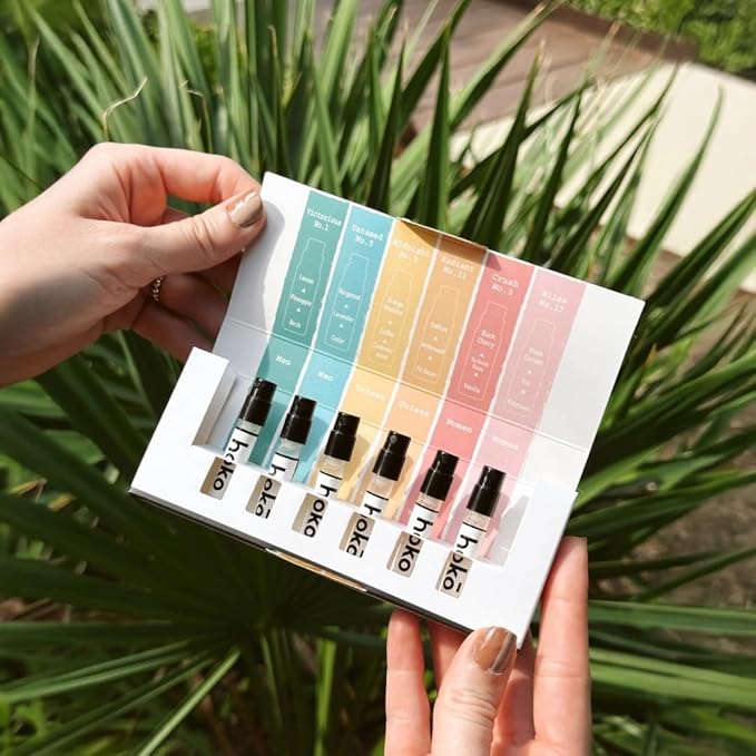 HOKO Perfume Sample Set for Women & Men | 6 Extrait de Parfum (12ml total) | Inspired by Designer Scents | Long-Lasting, Vegan, 30% Oil, Luxury Fragrance Kit
