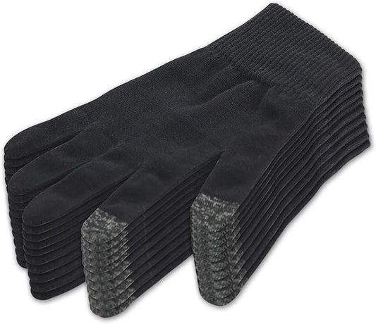 Donfri 10 Pairs Cotton Moisturizing Gloves Men Touchscreen Fingers for Eczema Dry Hands Hand Care Overnight Moisturizing (Medium-Black)