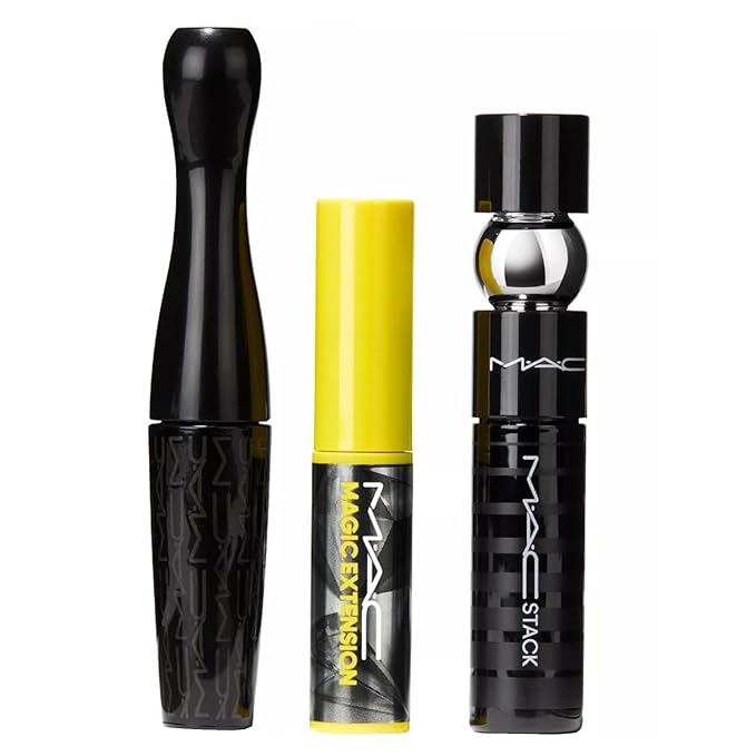 M.A.C Cosmetics Lash Bash Mini Mascara Trio - MACStack, Magic Extension, Extreme Dimension 3D Black - Travel Size
