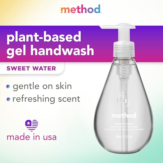Method Gel Hand Soap, Sweet Water, Biodegradable Formula, 12 fl oz (Pack of 1)