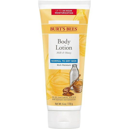 Burt's Bees Naturally Nourishing Milk & Honey Body Lotion 6 oz (Pack of 2)