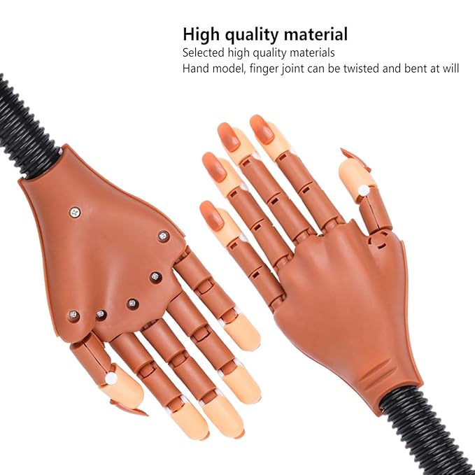 Nail Practice Hand for Acrylic Nails, Flexible Practice Nail Hand Training Kits, Movable Fake Nail Hand to Practice Fake Nails with Nail Drill, Nail Dryer Lamp, 12 Colors Acrylic Powder Beginners Kit