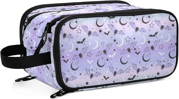 MNSRUU Starry Sky Makeup Bag - Large Capacity Travel Toiletry Bag with Cosmetic Organizer