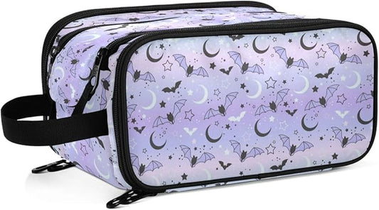 MNSRUU Starry Sky Makeup Bag - Large Capacity Travel Toiletry Bag with Cosmetic Organizer