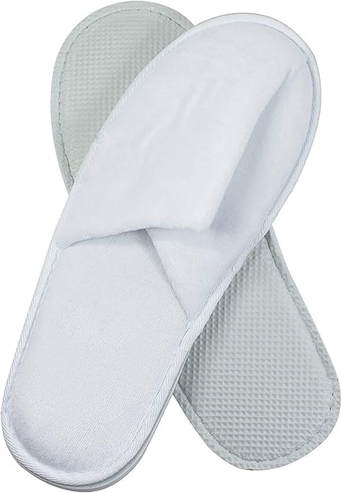 | Premium Spa Slippers Bulk Unisex | Closed Toe, Individually Wrapped | Hotel Slippers