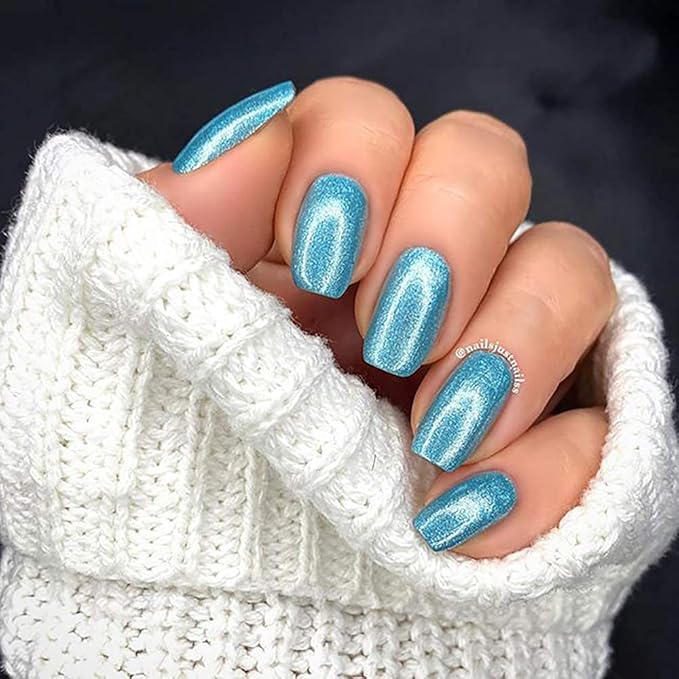 duri Nail Polish, 766 Ocean Vibe, Light Green Metallic Shimmer, Full Coverage, Fast Drying, Shiny Finish