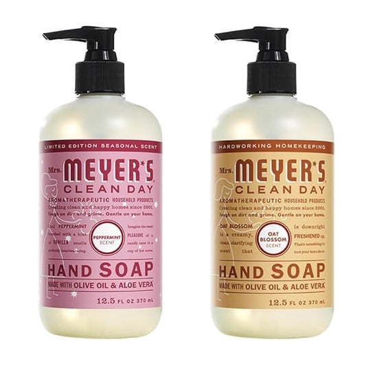 Mrs. Meyer's Liquid Hand Soap Variety Pack (Peppermint + Oat Blossom) 12.5 oz. (Pack of 2)