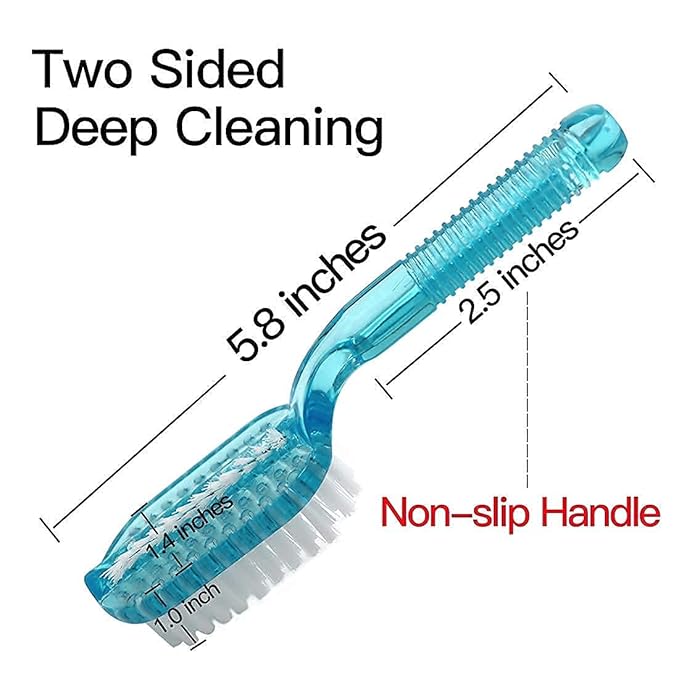 Handle Grip Foot Brush Two Sided Fingernail Brush Curved Handle Foot Brush Home Laundry Cleaning Shoes Clothes Toes Nails Scrubber,8 PCS