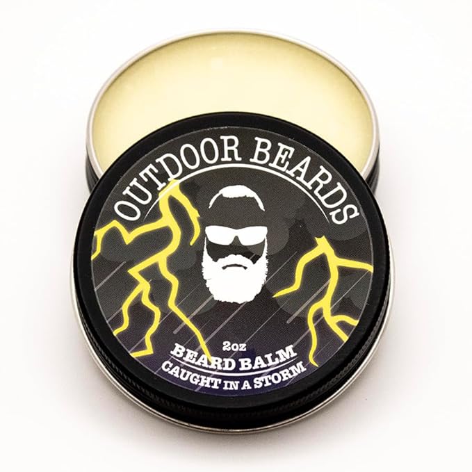 Beard Balm | 2 oz Cleansing Balm for Beards Short or Long | Beard Conditioner for Men | Essential Moisturizer for Every Man's Beard | Leave Hair and Skin Healthy (Caught in a Storm)