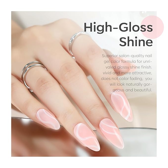 modelones Gel Nail Polish Set - 6 Colors Nude Pink Milky White Gel Polish Set Light Neutral Pink Nail Polish Barely Pink Soak Off LED Starter Kit Popular Nail Art DIY Manicure Gifts