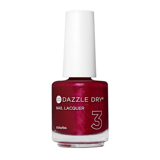 Dazzle Dry Nail Lacquer (Step 3) - Apple Of My Eye - A ruby red with magenta shimmer. Full-coverage shimmer. (0.5 fl oz)