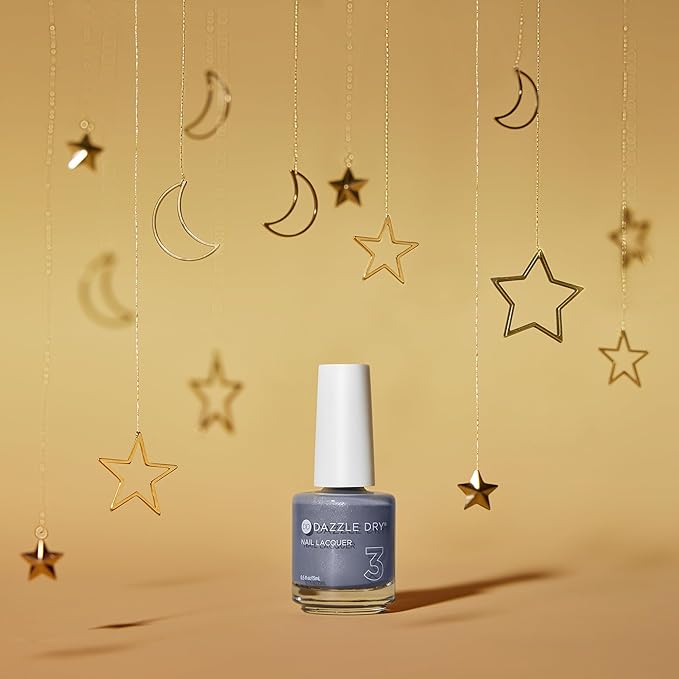Dazzle Dry Nail Lacquer (Step 3) - Blue Moon - A muted slate blue gray with shimmer. Full coverage shimmer. (0.5 fl oz)