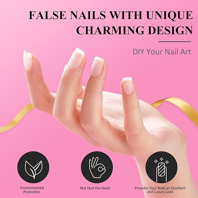 Short Square Nail Tips, 360pcs Clear Acrylic Nail Extension Set in 15 Sizes, Matte Short Square Full Cover Press on False Nail Tips for Nail Art, Autumn Halloween Thanksgiving DIY Salon Gift