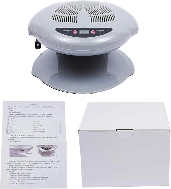 Professional Nail Dryer,400W Air Nail Fan Blower Dryer Machine Auto Induction Warm and Cool Wind,Manicure Tool with Sensor,for Fingernail & Toenail Curing,Silver