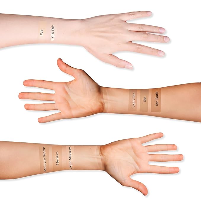 LUMINESS Silk Airbrush Spray Foundation & Buffing Brush Kit – Full Coverage Foundation & Dual-Sided Buffing Brush - Buildable Coverage, Anti-Aging Formula Hydrates & Moisturizes - Light Medium