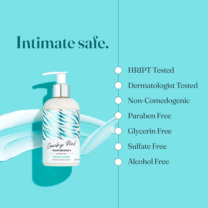 Coochy Plus Intimate Shaving Cream COCO ALLURE For Pubic, Bikini Line, Armpit and more - Rash-Free With Patent-Pending MOISTURIZING+ Formula (2-Pack)