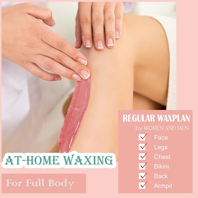 Wax Beads for Hair Removal, 2.5lbs Hard Wax Beads for Leg, Bikini, Back, Armpit, Chest, Eyebrow, Body Waxing Beans Bulk for Brazilian, Painless Wax with Sticks for Women, Men (Rose Scent)