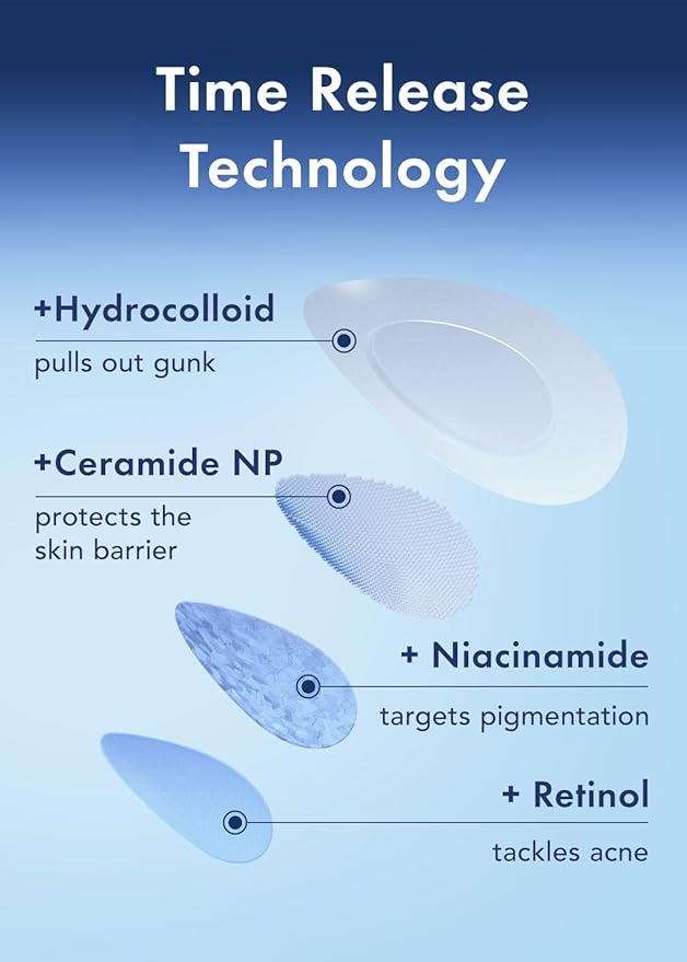 Rael Pimple Patches, Miracle Retinol Spot Cover - Hydrocolloid Acne Patch for Face, Absorbing Zits & Blemishes, PM Advanced Treatment, Facial Sticker (72 Count)