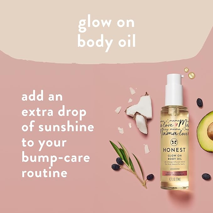 The Honest Company Honest Mama Body + Belly Bump Love Bundle | Moisturizing, Plant Based Oil + Stretch Mark Butter Cream