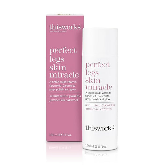 This Works Perfect Legs Skin Miracle | Tinted Serum for Radiant, Even-Toned Legs | Enriched with Vitamin C & E for Nourishment | Hydrates, Smooths & Enhances Natural Glow, 5 oz / 150ml
