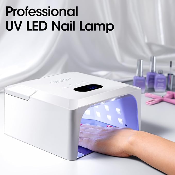 Gellen UV LED Nail Lamp, UV Light for Gel Nails 4 Timer Setting 48W, Professional Portable Nail Dryer, Fast Curing Gel Nail Polish UV Light with 36pcs Lamp Beads, Auto Sensor Nail Art Tool with Handle