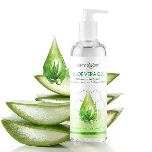 Aloe Vera Gel With Witch Hazel + Vitamin C + Vitamin E - Skin Soothes, Moisture And Repair Formula, Nutrients Rich And Cold Pressed 8.5 Fl Oz/ 250 Ml