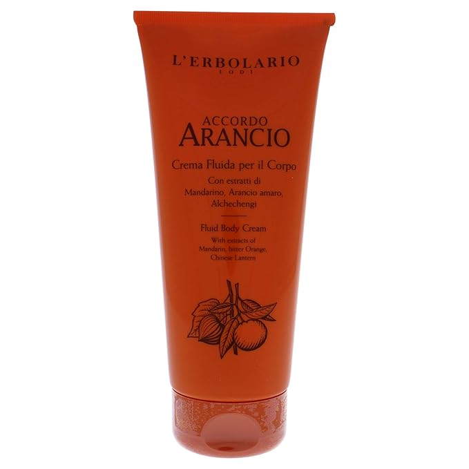 L’Erbolario Accordo Arancio Body Cream - Citrus-Infused Moisturizer for Dry Skin - Brightening Body Cream - Uplifting Citrus Fragrance - 6.7 oz