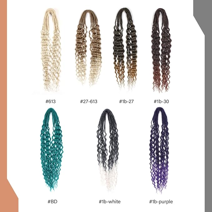 24 In Curly Dreadlock Extensions, 10 Strands Brown to Blonde Synthetic Double Ended Dreads Extensions, 100% Handmade Dreads Hippie Style Dreadlocks for Woman