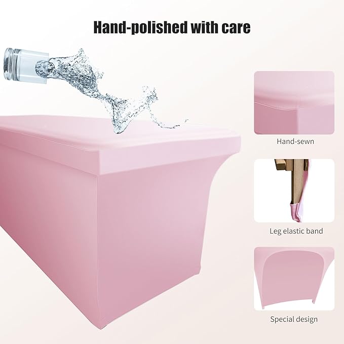 Pink Lash Bed Cover PU Leather Massage Table Cover Waterproof&Wipeable Protective Cover for Eyelash Extension Bed/Salon Massage Bed/Spa Bed, Odorless and High Elasticity Vegan Lash Bed Topper(6FT)