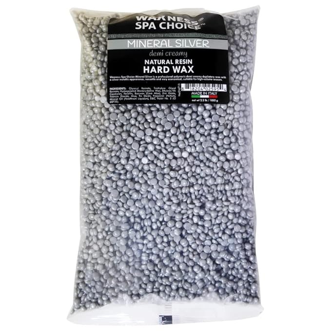 Waxness Spa Choice Mineral SIlver Demi Creamy Hard Wax Beads 2.2 lb / 1 kg