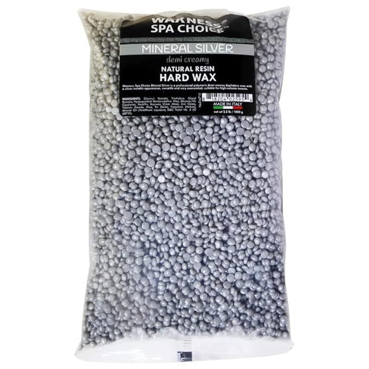 Waxness Spa Choice Mineral SIlver Demi Creamy Hard Wax Beads 2.2 lb / 1 kg